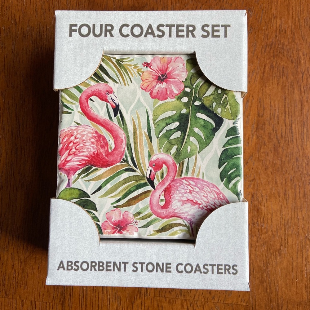 Flamingo Coaster Set NWT